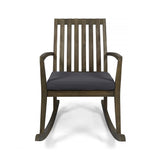 Outdoor Acacia Wood Rustic Style Rocking Chair with Cushions - NH189803