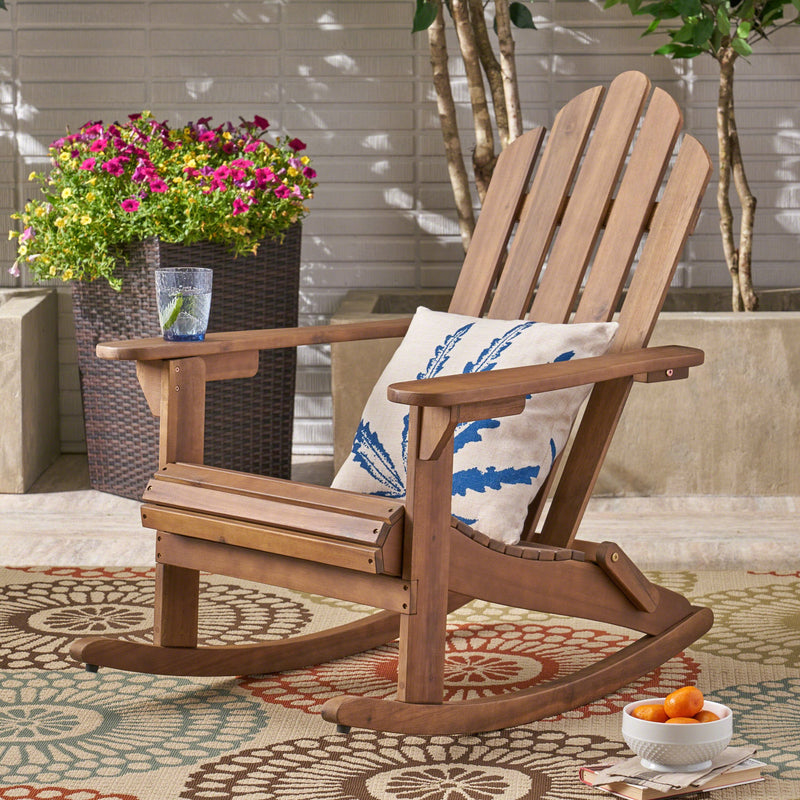 Outdoor Adirondack Acacia Wood Rocking Chair - NH873503