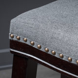 Contemporary Upholstered Saddle Counter Stool with Nailhead Trim, Set of 2 - NH298303