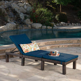 Outdoor Wicker Chaise Lounge with Water Resistant Cushion - NH668303