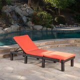 Outdoor Wicker Chaise Lounge with Water Resistant Cushion - NH668303