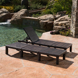 Outdoor Multi-brown Wicker Chaise Lounge without Cushion - NH648303