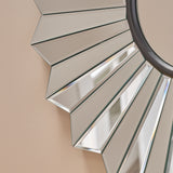 Modern glam Circular Pleated Flower Wall Accent Mirror - NH082403