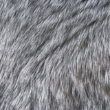 Furry GlamDark Grey and Light Grey Streak Faux Fur Throw Pillow - NH642403