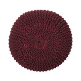 Modern Knitted Cotton Round Pouf - NH088313