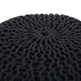 Modern Knitted Cotton Round Pouf - NH088313