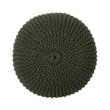 Modern Knitted Cotton Round Pouf - NH088313