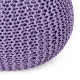 Modern Knitted Cotton Round Pouf - NH088313