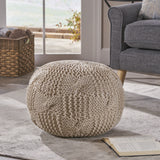 Knitted Cotton Pouf - NH834403