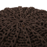 Modern Knitted Cotton Round Pouf - NH688313