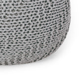 Modern Knitted Cotton Round Pouf - NH988313