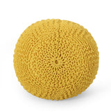 Modern Knitted Cotton Round Pouf - NH988313