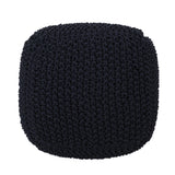 Modern Knitted Cotton Cube Pouf - NH298313