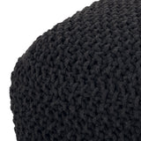 Modern Knitted Cotton Cube Pouf - NH298313