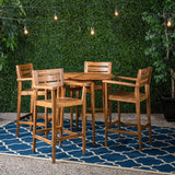 Outdoor Farmhouse 4 Seater Wood Bar Set - NH685603