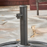 Outdoor 22lb Concrete Circular Umbrella Base, Hammered Iron - NH666403