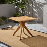 Outdoor Square Acacia Wood Dining Table with X Base - NH631503