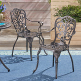 Outdoor Cast Aluminum Dining Chair (Set of 2), Shiny Copper - NH423503