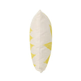 Outdoor Leaves Water Resistant 18-inch Square Pillow, Yellow on Beige - NH467503