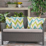 Outdoor 18-inch Water Resistant Square Pillows, Teal and Green - NH315503