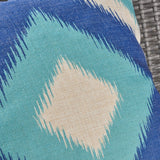 Outdoor Water Resistant 18-inch Square Pillow, Blue / Teal Ikat - NH897503