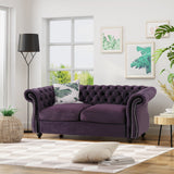 Traditional Chesterfield Velvet Loveseat Sofa - NH820603