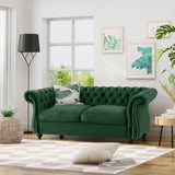 Traditional Chesterfield Velvet Loveseat Sofa - NH820603