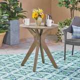 Outdoor Round Acacia Wood Bistro Table with X Legs - NH178403