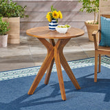 Outdoor Round Acacia Wood Bistro Table with X Legs - NH178403