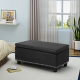 Rectangle Microfiber Storage Ottoman Bench - NH679403