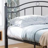 Iron Queen Bed Frame with Finial-Topped Legs - NH756603