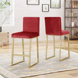 Modern Velvet Barstools (Set of 2) - NH434603