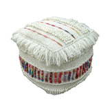 Boho Handcrafted Fabric Cube Pouf - NH953513