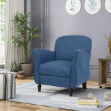 Contemporary Upholstered Tweed Fabric Armchair with Piped Edges - NH734603