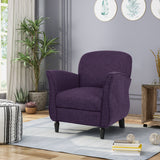 Contemporary Upholstered Tweed Fabric Armchair with Piped Edges - NH734603