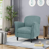 Contemporary Upholstered Tweed Fabric Armchair with Piped Edges - NH734603