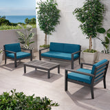 Outdoor 4 Seater Acacia Wood Chat Set with Cushions - NH312013