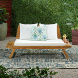 Outdoor Wooden Loveseat with Cushions - NH471903