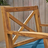 Outdoor Acacia Wood Barstool (set of 2) - NH618503