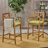 Outdoor Acacia Wood Barstool (set of 2) - NH618503