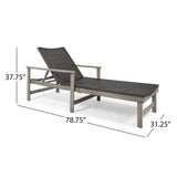 Outdoor Rustic Acacia Wood Chaise Lounge with Wicker Seating - NH609603