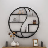 Industrial Wall Mount Round Yin Yang Floating Shelf - NH001903