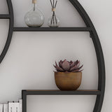 Industrial Wall Mount Round Yin Yang Floating Shelf - NH001903