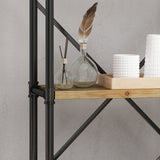 Industrial Pipe Design 4-Shelf Etagere Bookcase - NH802903