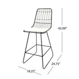 Outdoor 26" Seats Iron Counter Stools with Cushions (Set of 2) - NH895703