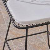 Outdoor 26" Seats Iron Counter Stools with Cushions (Set of 2) - NH895703