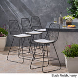 Outdoor 26" Seats Iron Counter Stools with Cushions (Set of 4) - NH806703