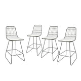 Outdoor 26" Seats Iron Counter Stools with Cushions (Set of 4) - NH806703