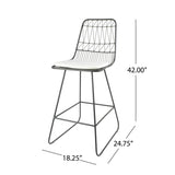 Outdoor 26" Seats Iron Counter Stools with Cushions (Set of 4) - NH806703