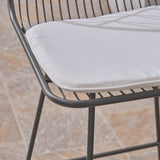 Outdoor 26" Seats Iron Counter Stools with Cushions (Set of 4) - NH806703